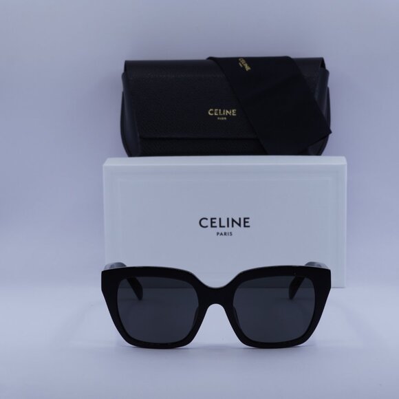 Celine CL40198F 01A Square Sunglasses–Shiny Black - Picture 2 of 9